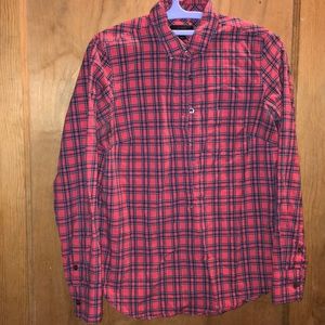 J crew plaid pop over shirt